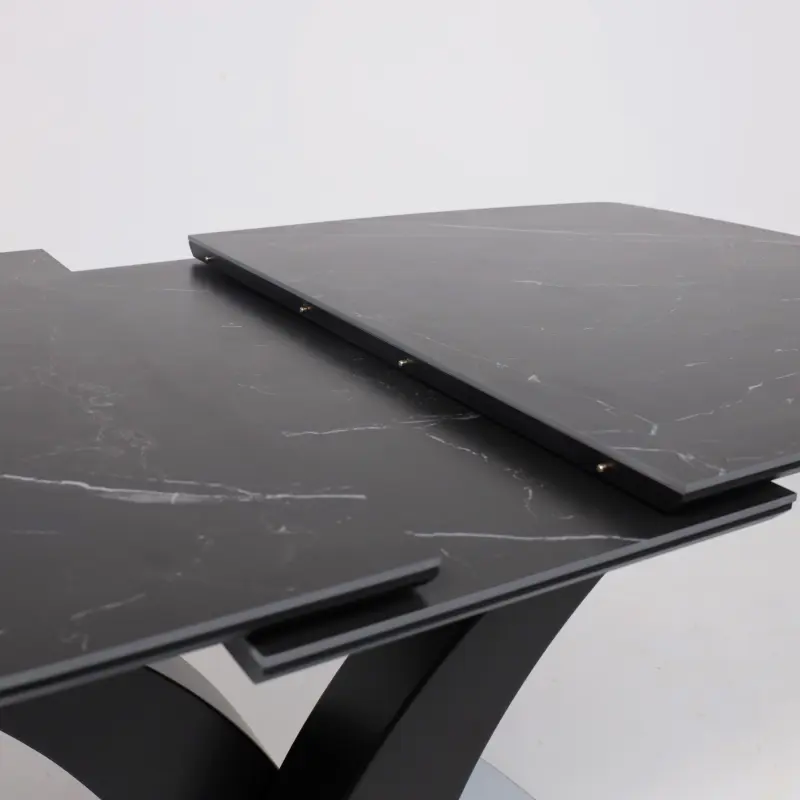 Стол НОТР ДАМ MODERNE, керамика 0 кат. 1400(1800)*850, Камень черный Greys Black /Черный матовый_preview_13
