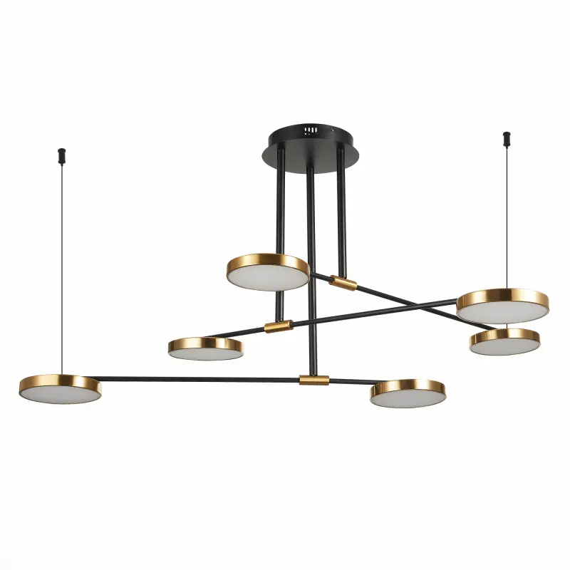 Светильник подвесной ST-Luce Черный/Латунь, Белый LED 6*7,5W 3000K FARONE_preview_2