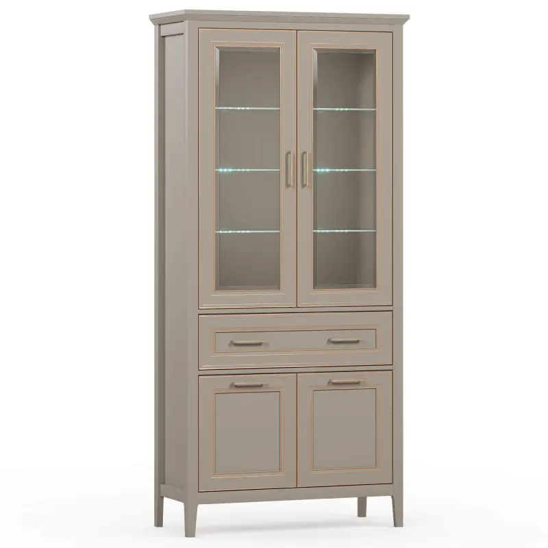 Н.м. "CLASSIC" шкаф REG2W2D1S с подсветкой, к.Глиняный серый/ф.Глиняный серый фотография