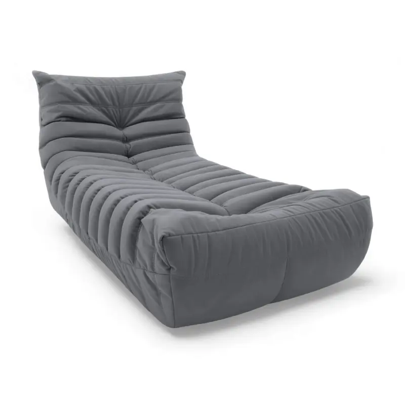 Бескаркасное кресло-шезлонг Француз BeanBag 90*35 / микровелюр, Сталь фотография