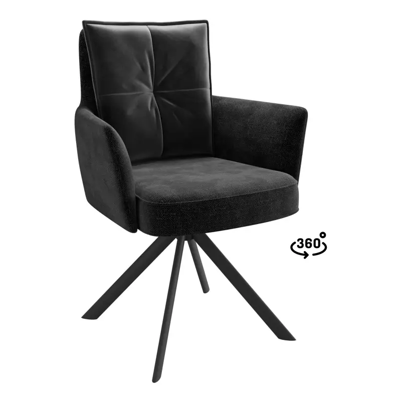 Стул ПОШ-360, поворотный, g25 ANTRACITE шенилл lux - d10 HEMATITE LUX\черный фотография