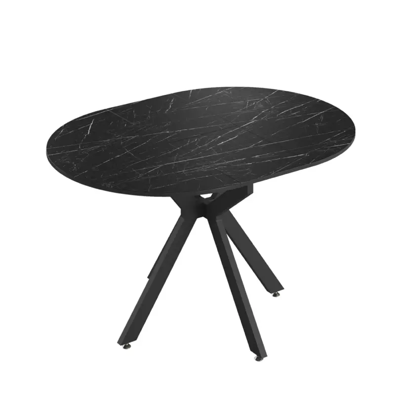 Стол AV 1106, ЛМДФ, раздвижной D1000(1350)*750 Мрамор Пьетра Графитовый/черный фотография