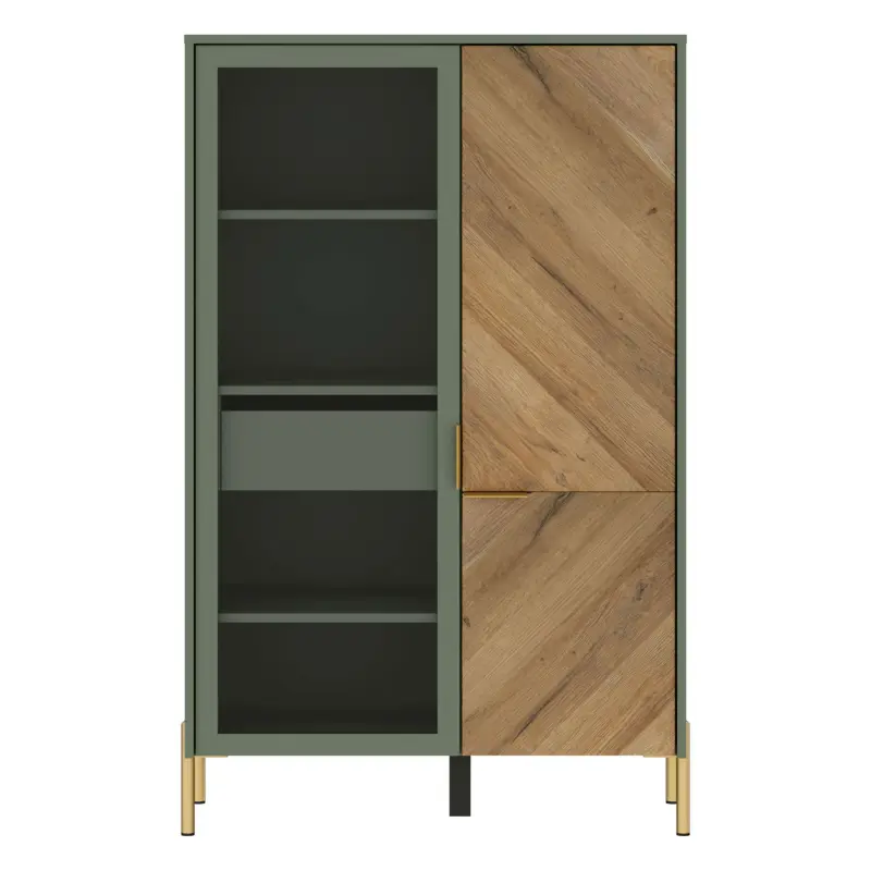 Н.м. "SIENA" шкаф REG1W1D/140, к.Дымчатый зеленый/ф.Дымчатый зеленый+Дуб вотан_preview_2