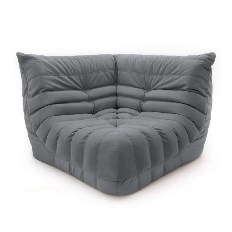 Бескаркасное кресло-угол Француз BeanBag 108*35 / микровелюр, Сталь фотография