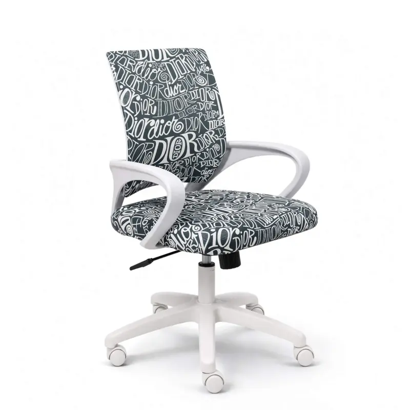 Кресло поворотное RICCI NEW, white, ткань, черно-белая диор фотография