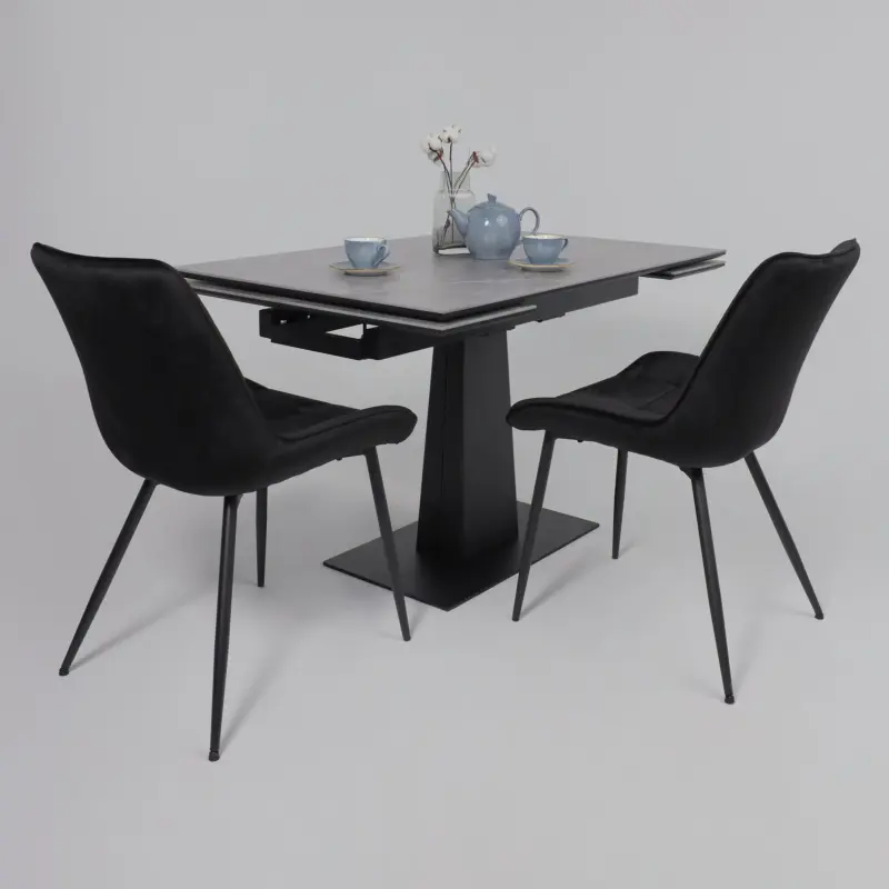 Стол AV 2119, МДФ+керамика, раздвижной 1200 (1800)*800 серый, матовый LARKA GREY/черный_preview_5