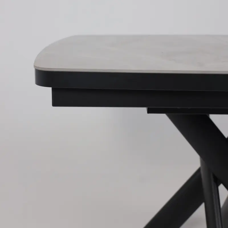 Стол ЛЕОНЕЛЬ-110, раздвижной 110(145)х80, ITALIAN LIGHT GREY GLOSS ST CER/Черный_preview_10