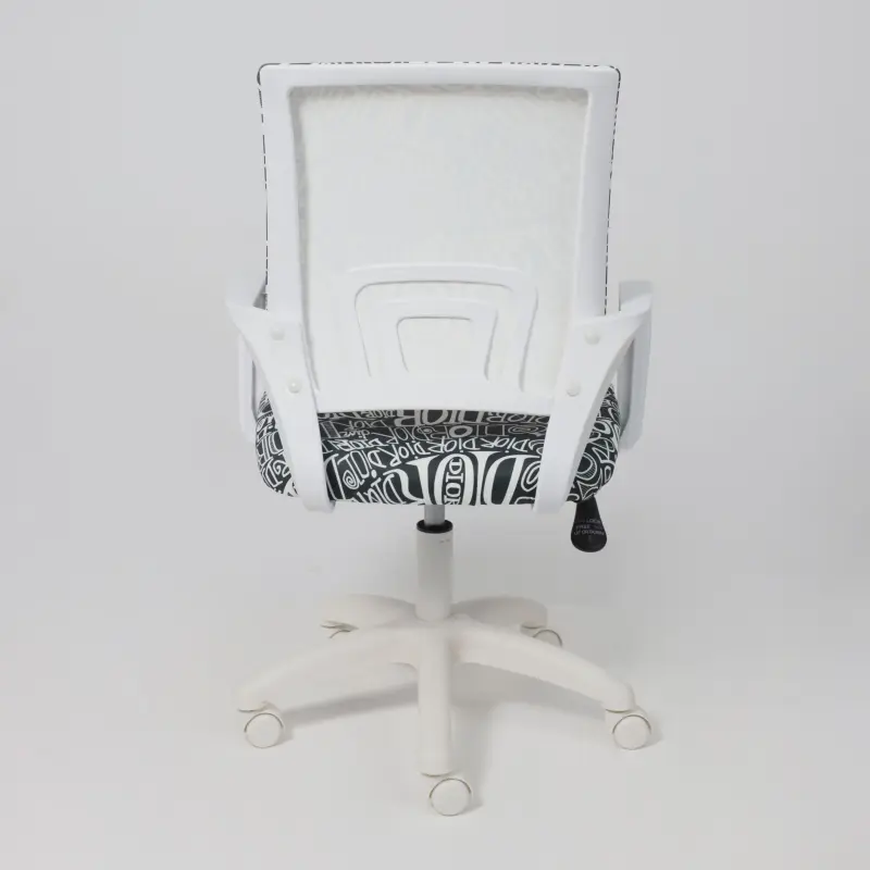 Кресло поворотное RICCI NEW, white, ткань, черно-белая диор_preview_5