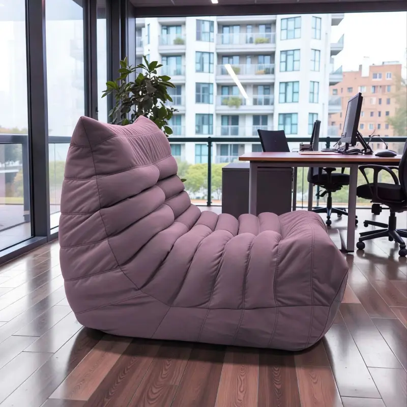 Бескаркасное кресло Француз BeanBag 90*45 / микровелюр, Сирень_preview_2