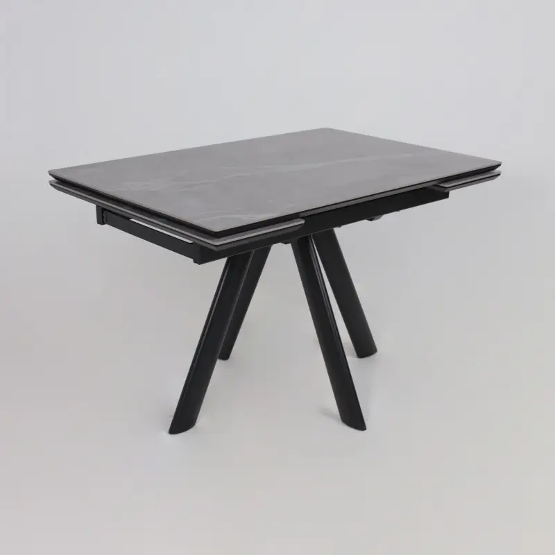 Стол ДЖЕК-120, раздвижной 120(30+30)х80, STONE GREY ST CER/Черный_preview_7