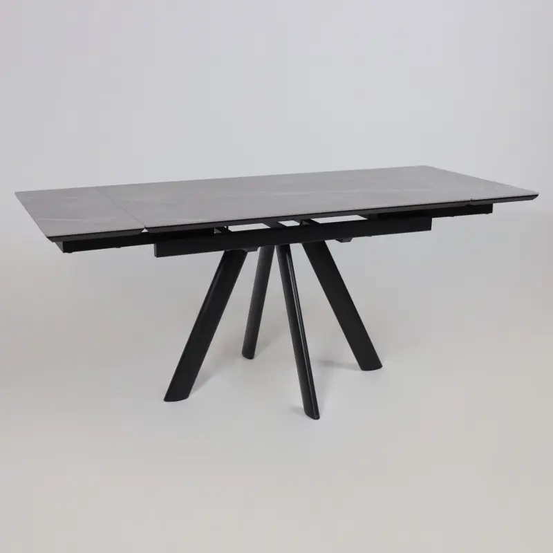 Стол ДЖЕК-120, раздвижной 120(30+30)х80, STONE GREY ST CER/Черный_preview_13