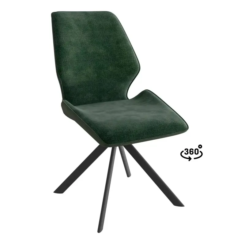 Стул BATMAN-R 360, g14 DARK GREEN шенилл lux - DEEP GREEN замша lux\черный фотография