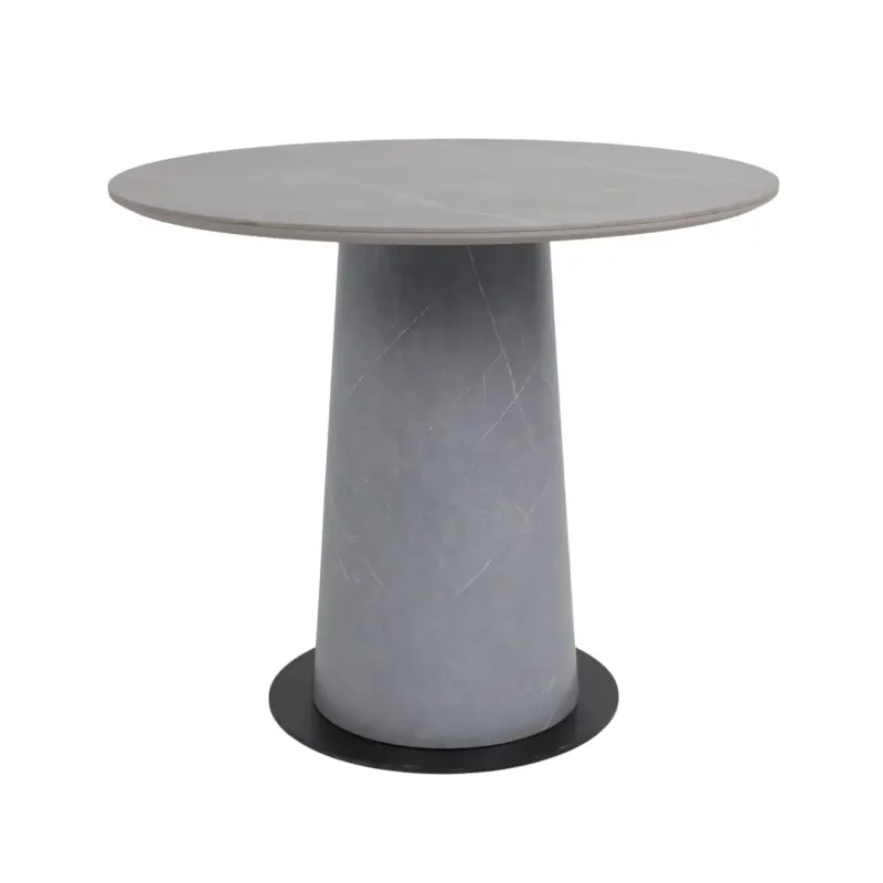 Стол AV 2317, МДФ+керамика, нераздвижной 900 серый, матовый LARKA GREY/черный+HPL Будда фотография