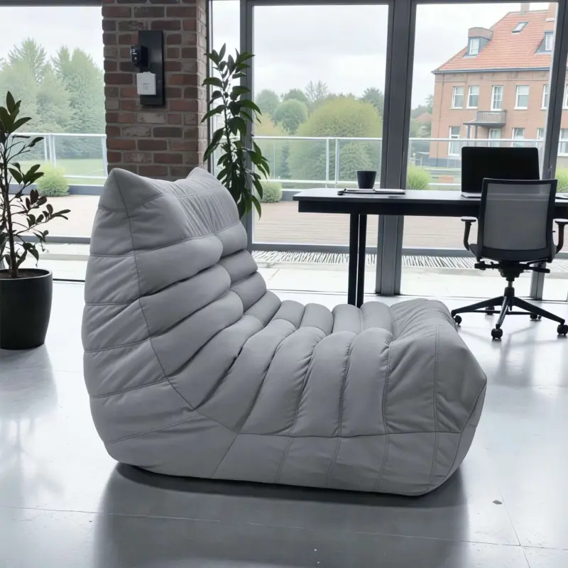 Бескаркасное кресло Француз BeanBag 90*45 / микровелюр, Сталь_preview_2