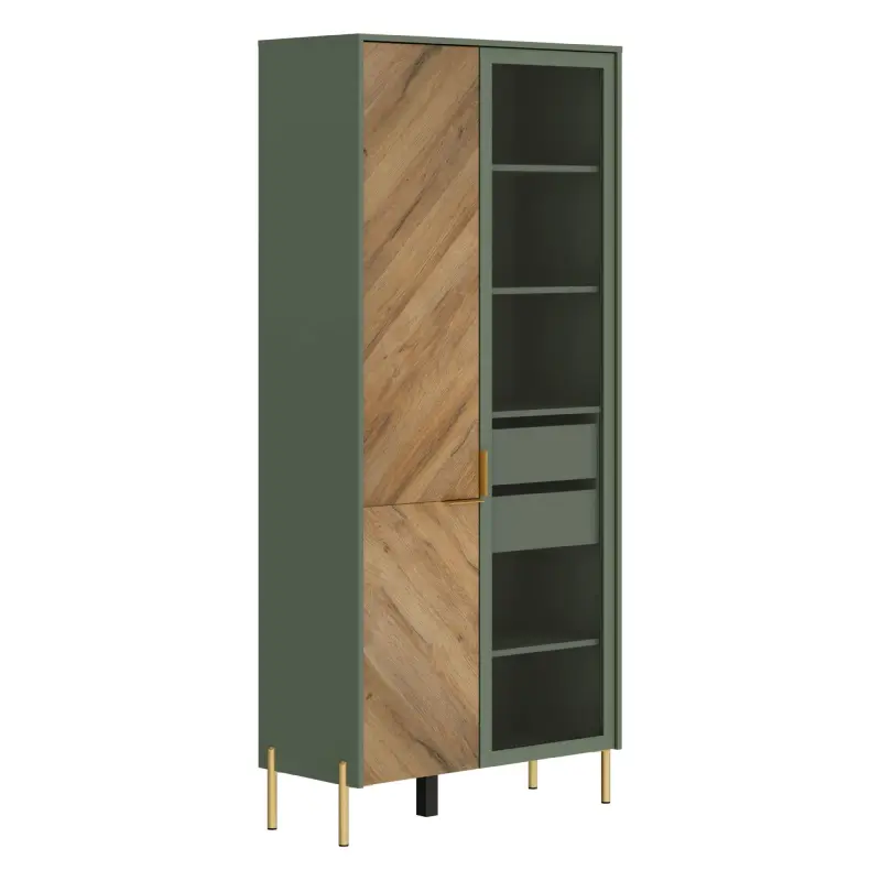 Н.м. "SIENA" шкаф REG1W1D, к.Дымчатый зеленый/ф.Дымчатый зеленый+Дуб вотан фотография