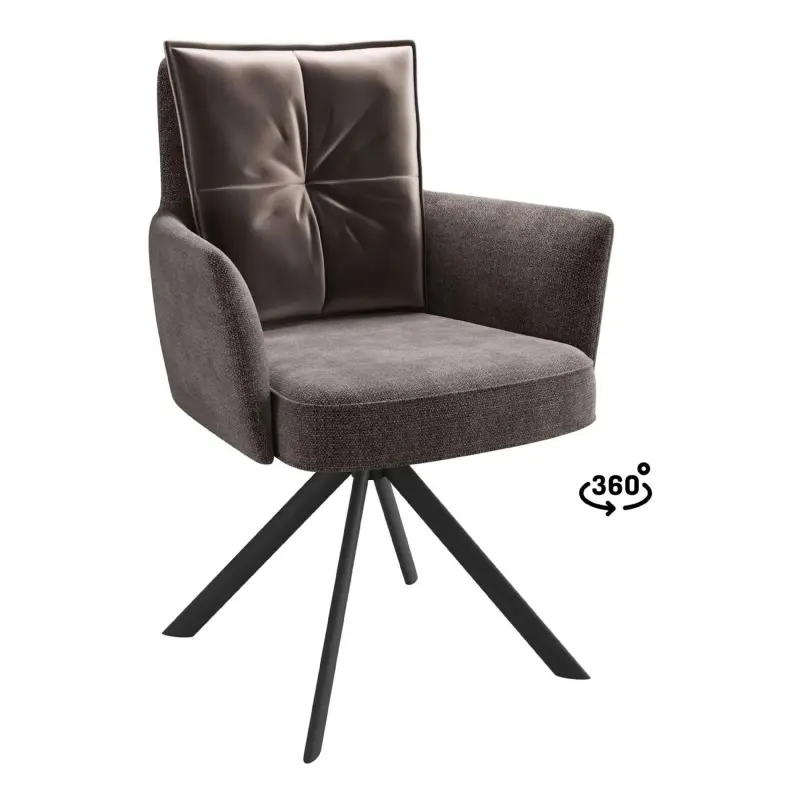 Стул ПОШ-360, поворотный, g26 MOCCO шенилл lux - d05 CAPPUCCINO LUX\черный фотография