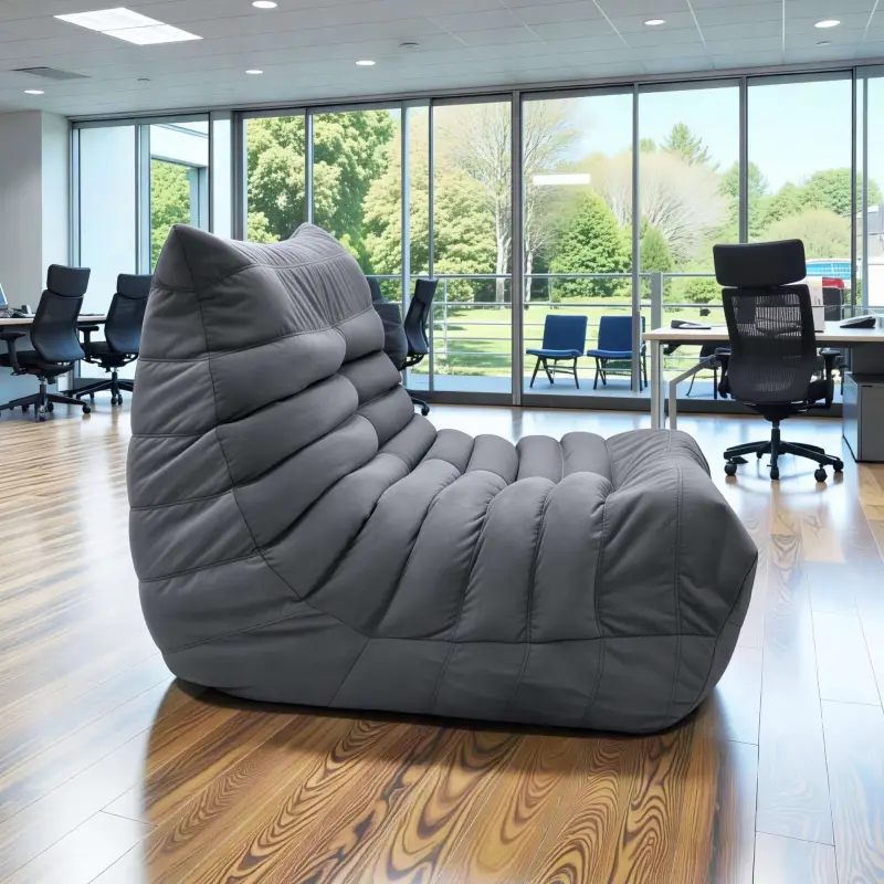 Бескаркасное кресло Француз BeanBag 90*45 / микровелюр, Шторм_preview_2