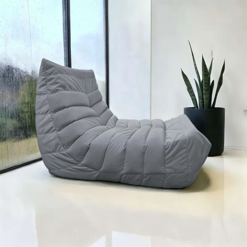 Бескаркасное кресло Француз BeanBag 90*35 / микровелюр, Сталь_preview_2