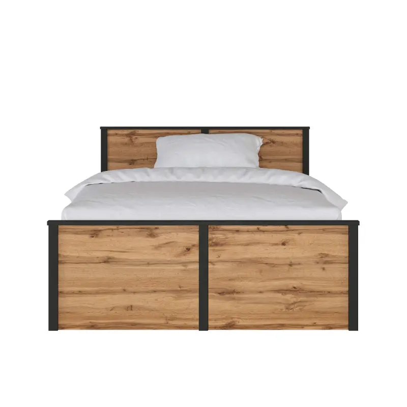 Н.м. "LOFT" кровать LOZ120х200 Д, к.Дуб вотан+Черный/ф.Дуб вотан фотография
