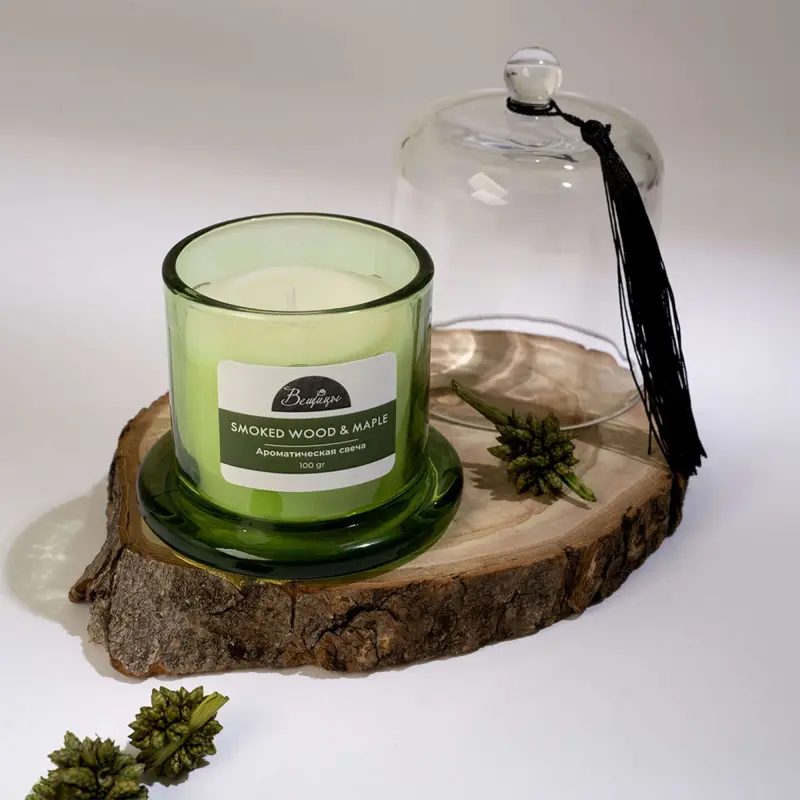 Ароматическая свеча SMOKED WOOD & MAPLE в стекле, Д83 Ш83 В110_preview_2