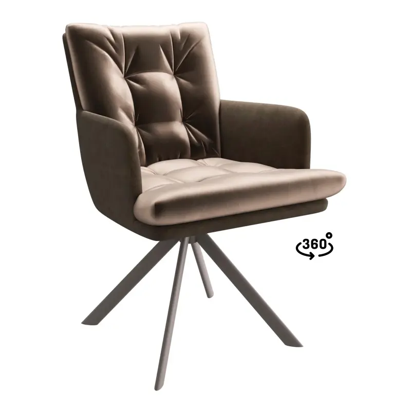 Стул CHARLES-R 360, d05 CAPPUCINO LUX - MOCCO замша lux\капучино фотография