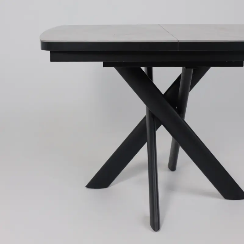 Стол ЛЕОНЕЛЬ-110, раздвижной 110(145)х80, ITALIAN LIGHT GREY GLOSS ST CER/Черный_preview_9