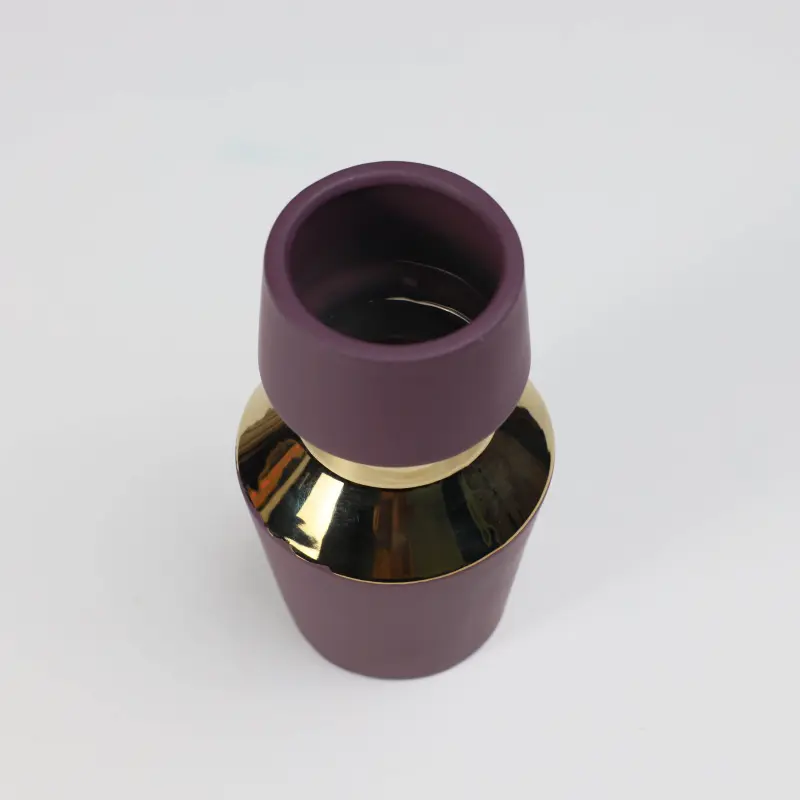 Ваза керамическая ASTOR, фиолетовый+золото, 11*20см_preview_2