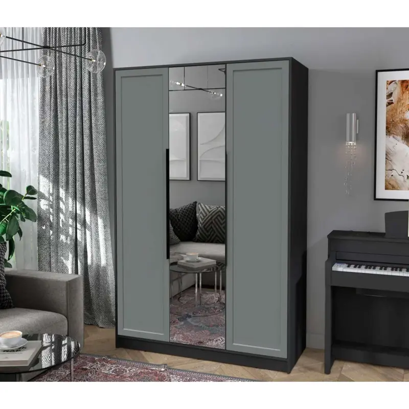 Шкаф КОНЦЕПТ Тренд КТ-Ш3(з), к.Антрацит/ф.Серый (В2128хШ1360хГ547мм)_preview_2