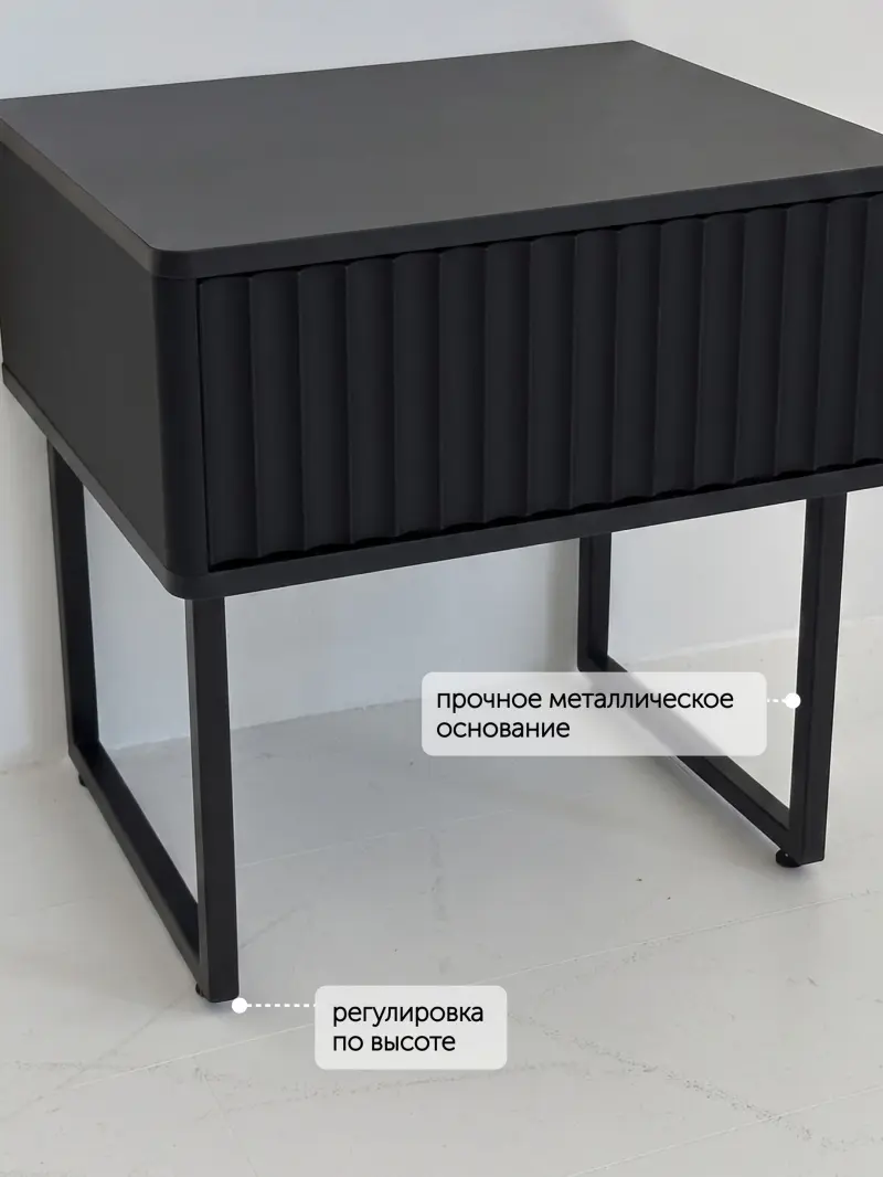 Тумба прикроватная ROYAL 5001 эко, Черный-Черный_preview_12