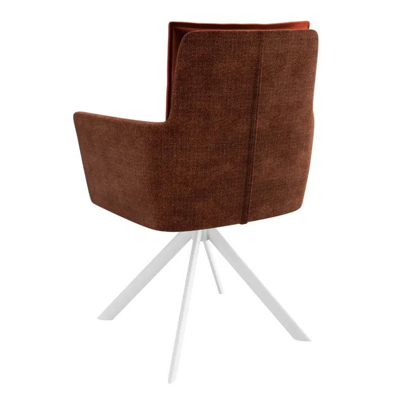 Стул ПОШ-360, поворотный, g08 TERRACOTTA шенилл lux - d15 TERRACOTTA LUX\белый_preview_2