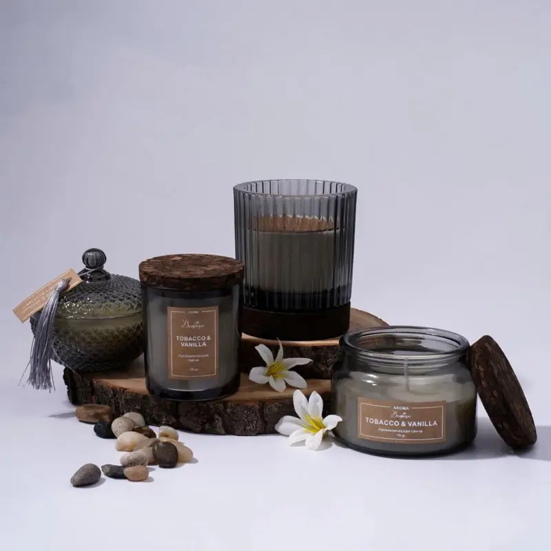 Ароматическая свеча TOBACCO & VANILLA в стекле, Д100 Ш100 В65_preview_5