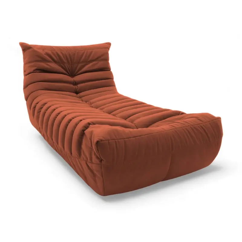 Бескаркасное кресло-шезлонг Француз BeanBag 90*35 / микровелюр, Морковь фотография