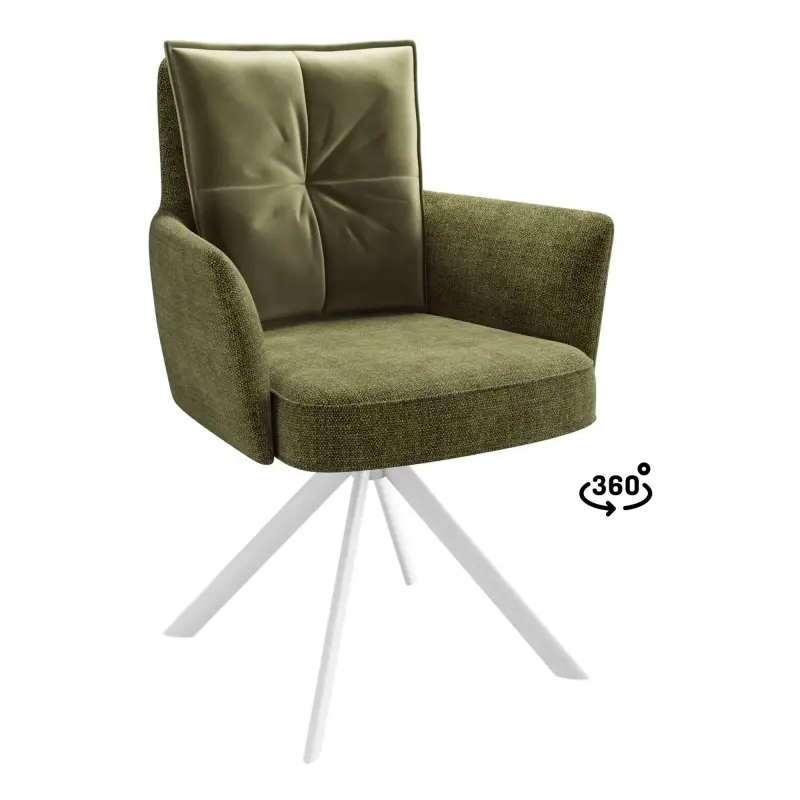 Стул ПОШ-360, поворотный, g12 OLIVE шенилл lux - d12 OLIVE LUX\белый фотография
