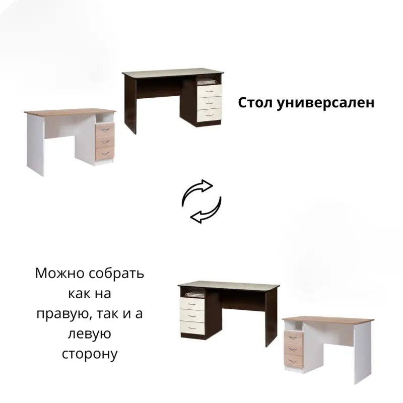 Стол компьютерный Альянс, дуб сонома/белый_preview_3
