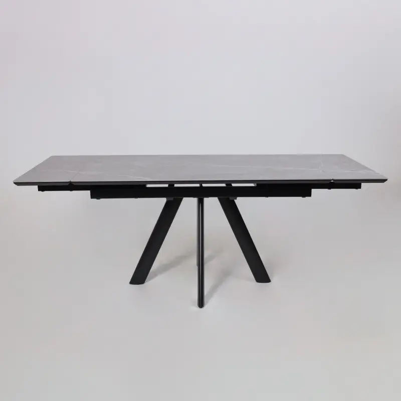 Стол ДЖЕК-140, раздвижной 140(30+30)х85, STONE GREY ST CER/Черный_preview_16