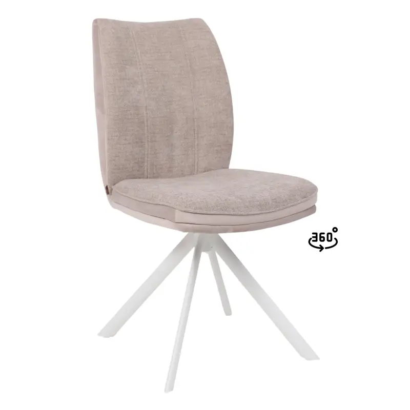 Стул SMART-R 360, g05 GREY BEIGE шенилл LUX - d07 PEARL GREY LUX\белый фотография