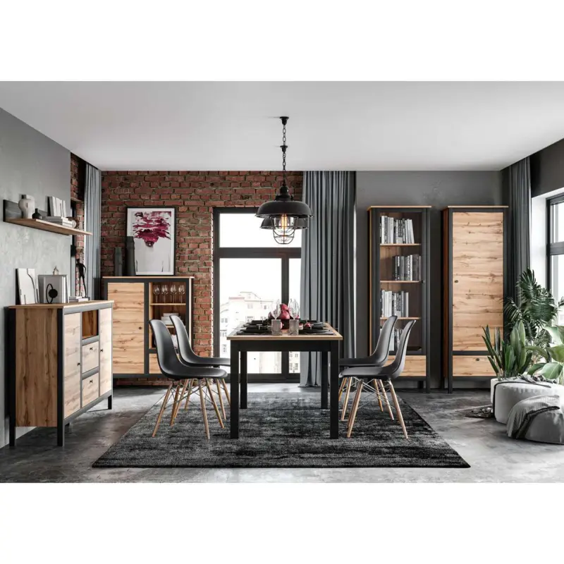 Н.м. "LOFT" тумба KOM2D2S/150, к.Дуб вотан+Черный/ф.Дуб вотан_preview_3