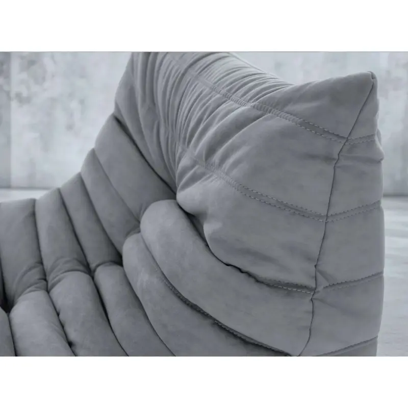 Бескаркасное кресло-шезлонг Француз BeanBag 90*35 / микровелюр, Сталь_preview_3